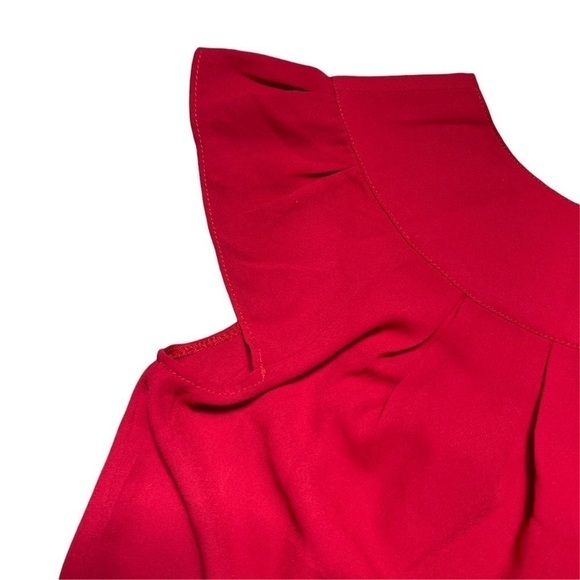 Papermoon Red Cap Sleeve Blouse XS - Picture 8 of 9